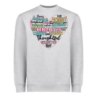 Heather Grey kindness heart Heavyweight Sweatshirt - MaliasSmallBusiness