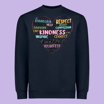 Kindness Heart Heavyweight Sweatshirt Designed By Maliassmallbusiness