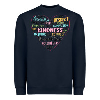 Navy kindness heart Heavyweight Sweatshirt - MaliasSmallBusiness