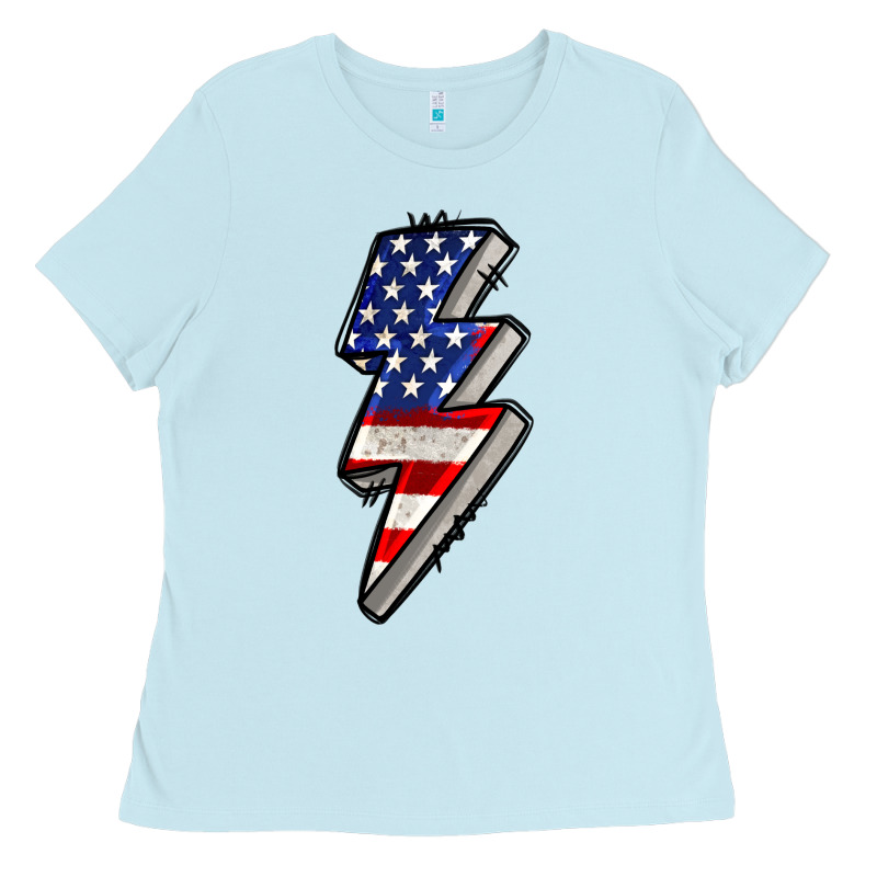 American Lightning Bold 4th Of July Ladies Tee by CowGirlArtShop | Teevron