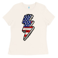 Bone American lightning bold 4th of july Ladies Tee - CowGirlArtShop