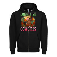 Black long live cowgirls artiststas Zipper Hoodie - Artiststas