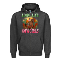 Charcoal Heather long live cowgirls artiststas Zipper Hoodie - Artiststas