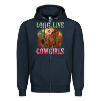 Navy long live cowgirls artiststas Zipper Hoodie - Artiststas