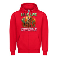 Red long live cowgirls artiststas Zipper Hoodie - Artiststas