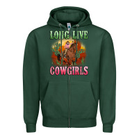 Sports Green long live cowgirls artiststas Zipper Hoodie - Artiststas