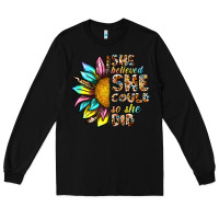 Black she believed she could so she did Long Sleeve Tee - NancyCooperArtShop