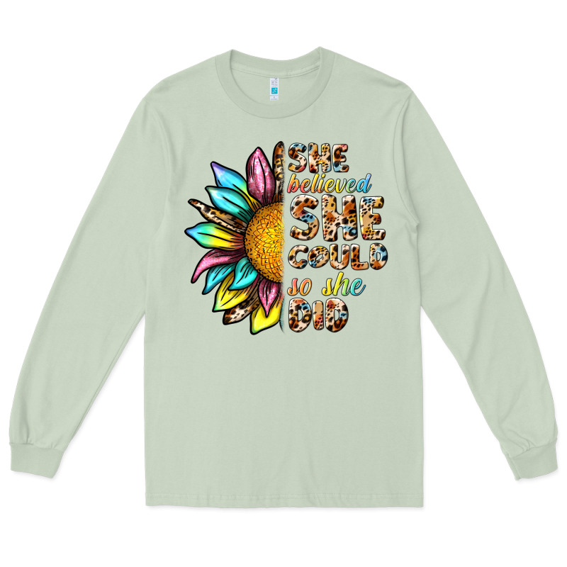 She Believed She Could So She Did Long Sleeve Tee by NancyCooperArtShop | Teevron