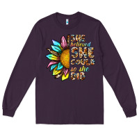 Plum she believed she could so she did Long Sleeve Tee - NancyCooperArtShop