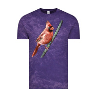 Cloud Purple Northern Cardinal Bird Vintage Tee - LillyAllenDesigns