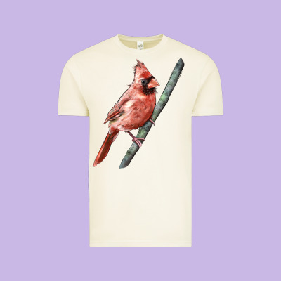 Northern Cardinal Bird Vintage Tee Designed By Lillyallendesigns