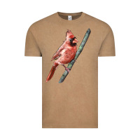 Vintage Coffee Northern Cardinal Bird Vintage Tee - LillyAllenDesigns