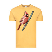 Vintage Mustard Northern Cardinal Bird Vintage Tee - LillyAllenDesigns
