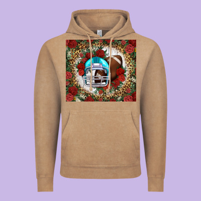American Football Helmet And Leopard Vintage Hoodie Designed By Nancycooperartshop