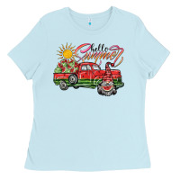 Baby Blue hello summer Ladies Tee - SublimationCraftShop