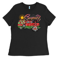 Black hello summer Ladies Tee - SublimationCraftShop