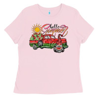 Bubblegum Pink hello summer Ladies Tee - SublimationCraftShop