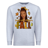 Heather Grey Just a girl who loves Fall afro woman Premium Sweatshirt - NancyCooperArtShop