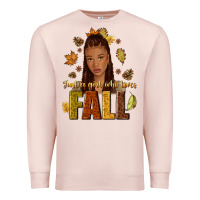 Pale Pink Just a girl who loves Fall afro woman Premium Sweatshirt - NancyCooperArtShop