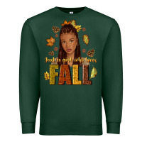 Sports Green Just a girl who loves Fall afro woman Premium Sweatshirt - NancyCooperArtShop