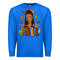 True Royal Just a girl who loves Fall afro woman Premium Sweatshirt - NancyCooperArtShop