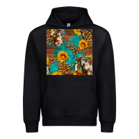 Black western horse and sunflower seamless pattern Urban Hoodie - FaDigitalArtStudio