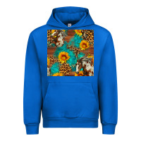 Cobalt western horse and sunflower seamless pattern Urban Hoodie - FaDigitalArtStudio