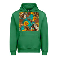 Emerald western horse and sunflower seamless pattern Urban Hoodie - FaDigitalArtStudio