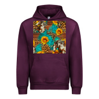 Mauve Wine western horse and sunflower seamless pattern Urban Hoodie - FaDigitalArtStudio