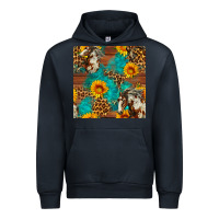 Navy western horse and sunflower seamless pattern Urban Hoodie - FaDigitalArtStudio
