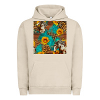 Pigment French Oak western horse and sunflower seamless pattern Urban Hoodie - FaDigitalArtStudio