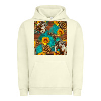 Pigment Pistachio western horse and sunflower seamless pattern Urban Hoodie - FaDigitalArtStudio
