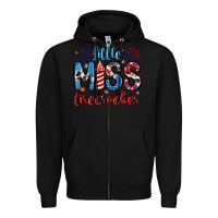 Black little miss firecracker 4th of july Zipper Hoodie - Artiststas