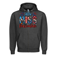 Charcoal Heather little miss firecracker 4th of july Zipper Hoodie - Artiststas