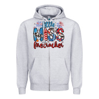 Heather Grey little miss firecracker 4th of july Zipper Hoodie - Artiststas
