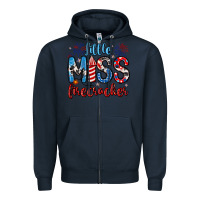 Navy little miss firecracker 4th of july Zipper Hoodie - Artiststas