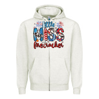 Oatmeal Heather little miss firecracker 4th of july Zipper Hoodie - Artiststas