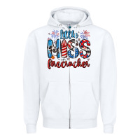 White little miss firecracker 4th of july Zipper Hoodie - Artiststas