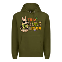 Army Green The hunt is on Easter Day Premium Hoodie - HowdyJamesFarm