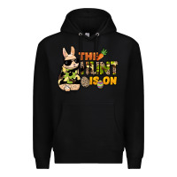 Black The hunt is on Easter Day Premium Hoodie - HowdyJamesFarm