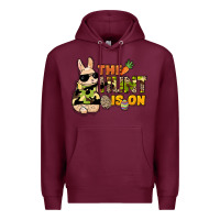 Burgundy The hunt is on Easter Day Premium Hoodie - HowdyJamesFarm
