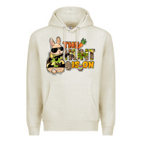 Oatmeal Heather The hunt is on Easter Day Premium Hoodie - HowdyJamesFarm