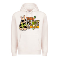 Pale Pink The hunt is on Easter Day Premium Hoodie - HowdyJamesFarm