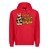 Red The hunt is on Easter Day Premium Hoodie - HowdyJamesFarm