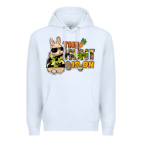 White The hunt is on Easter Day Premium Hoodie - HowdyJamesFarm