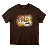 Chocolate Brown fall feels Heavy Core Tee - CowhideDigitalArt