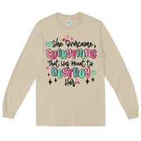 Mushroom she overcame everything that was meant to destroy Long Sleeve Tee - MaliasSmallBusiness