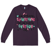 Plum she overcame everything that was meant to destroy Long Sleeve Tee - MaliasSmallBusiness