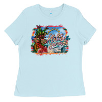 Baby Blue hello summer Ladies Tee - SublimationCraftShop