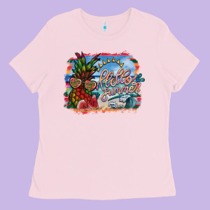 Hello Summer Ladies Tee Designed By Sublimationcraftshop